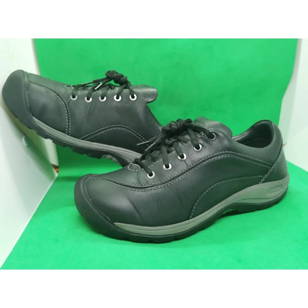 KEEN Women's Presidio II Hiking Shoe 1018314 Black Leather Grey US 9.5 EU 40